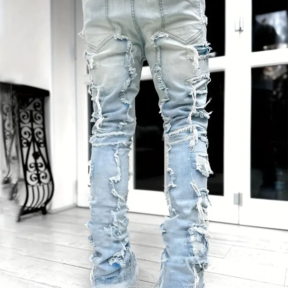 Men Casual Medium Stretch Street Style Jeans